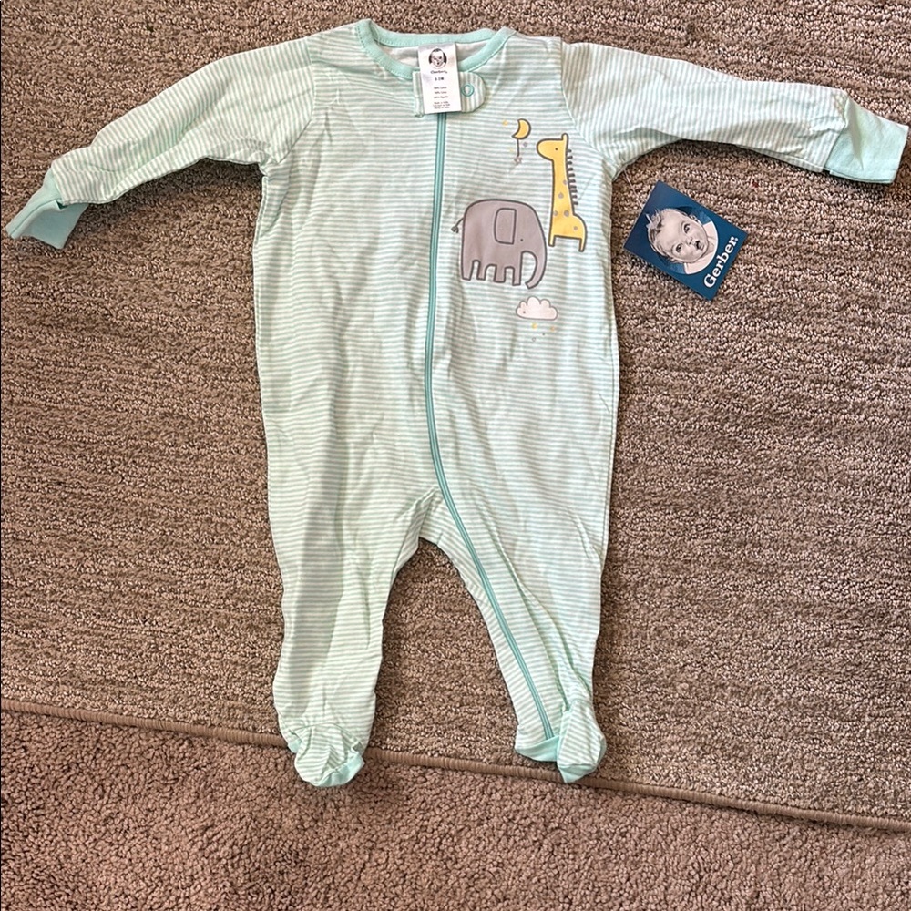 Gerber Baby Onesie Zip-up 0-3m